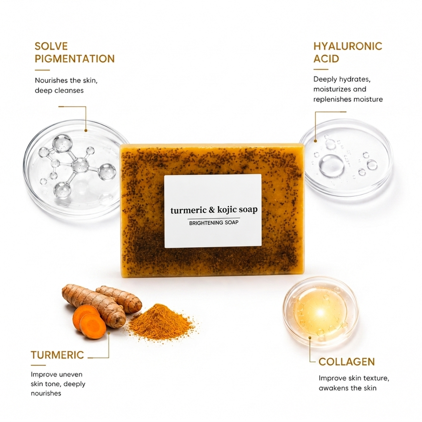 Turmeric Kojic Acid Brightening Soap bar .