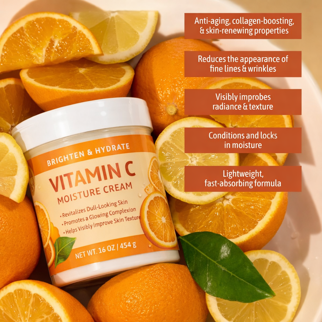 Vitamin C Moisture body Cream for Face Body Brightening & Hydrating Butter Skincare Improves Skin Texture & Glow