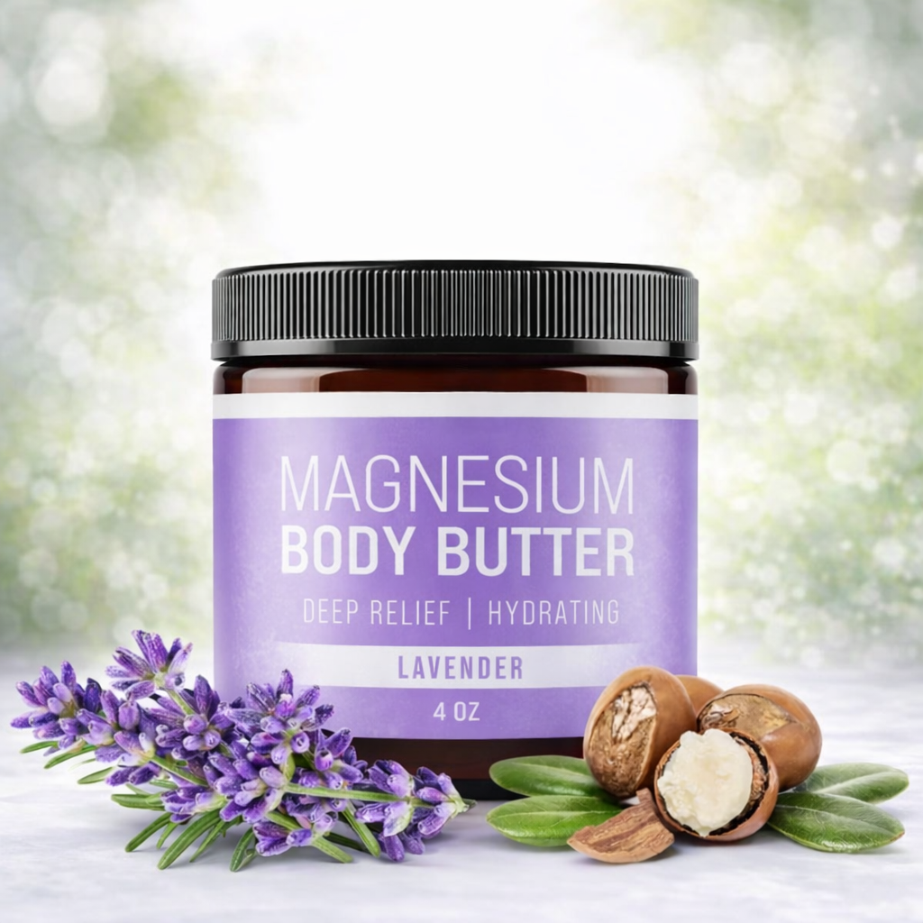 Magnesium Body Butter Cream | Lavender Night Body Moisturizer for Relaxation & Sleep