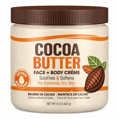 Cocoa Butter Face & Body Cream | Extra Rich Moisturizing Formula for Dry Skin | Radiance-Boosting Care