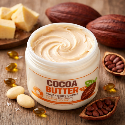Cocoa Butter Face & Body Cream | Extra Rich Moisturizing Formula for Dry Skin | Radiance-Boosting Care
