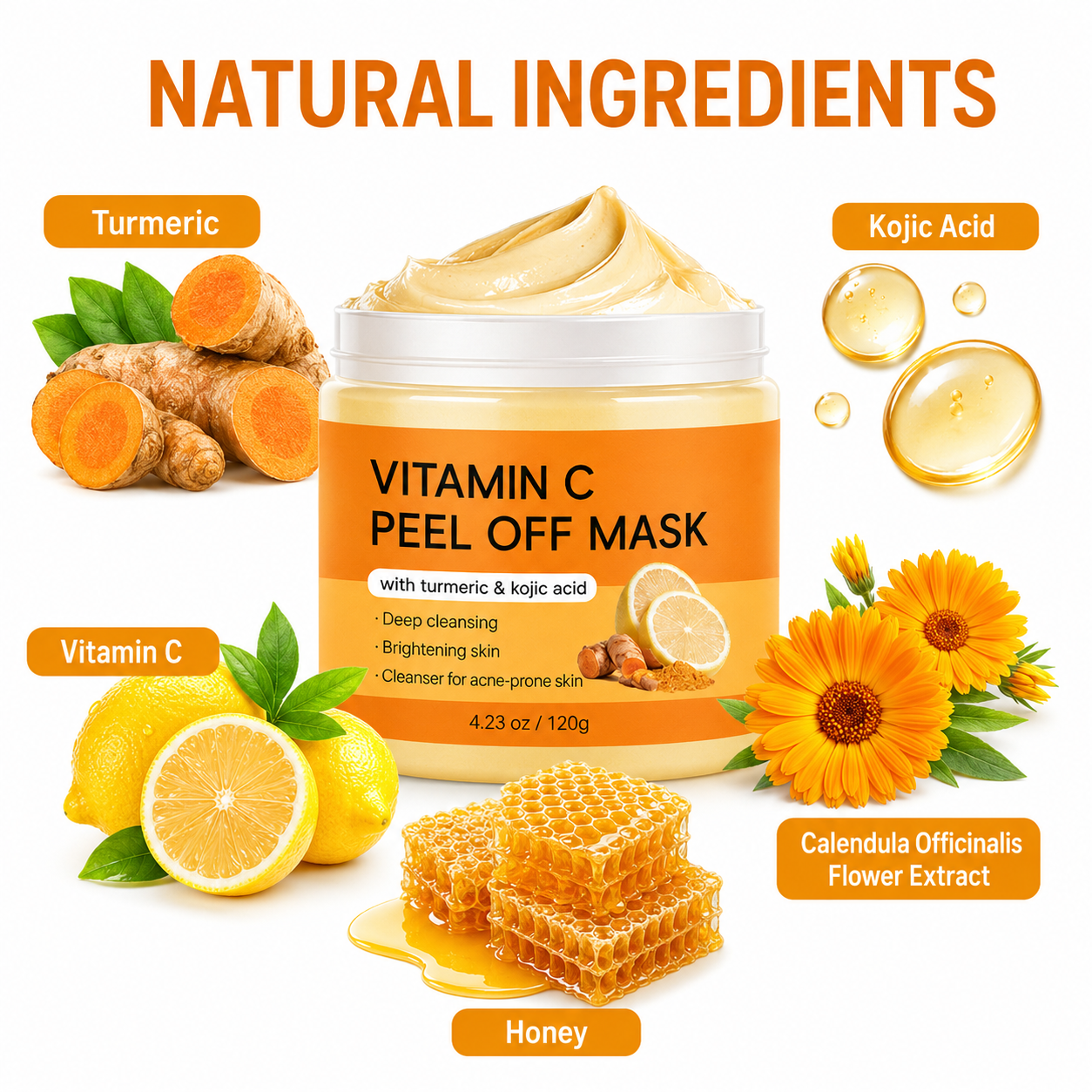 Ginger Kojic Acid Turmeric Vitamine C Mask