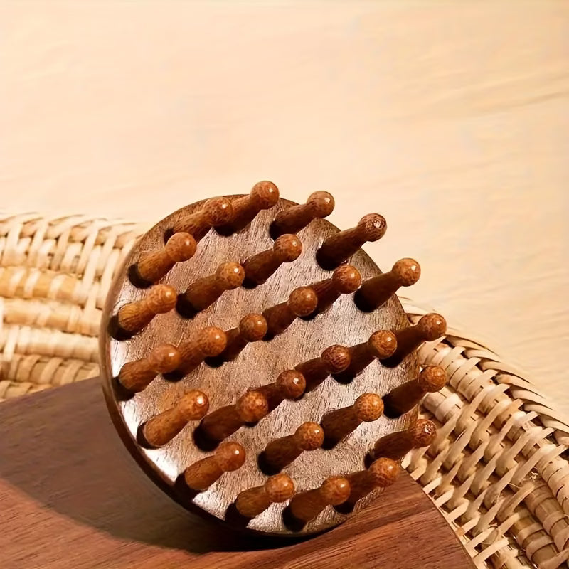Handmade Wooden Scalp Massager Comb — Multi-Functional Hair Tool